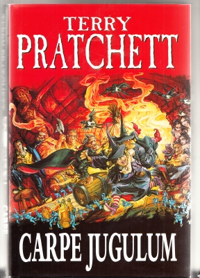 Image for Carpe Jugulum (signed by the author + flyer for signing)).