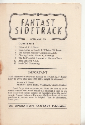 Image for Fantast Sidetrack April-May 1954 Issue.