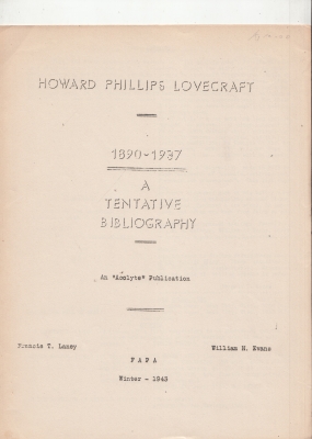 Image for 'Howard Phillips Lovecraft 1890-1937: A Tentative Bibliography.