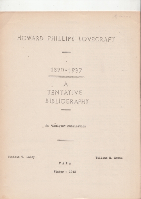 Image for 'Howard Phillips Lovecraft 1890-1937: A Tentative Bibliography.